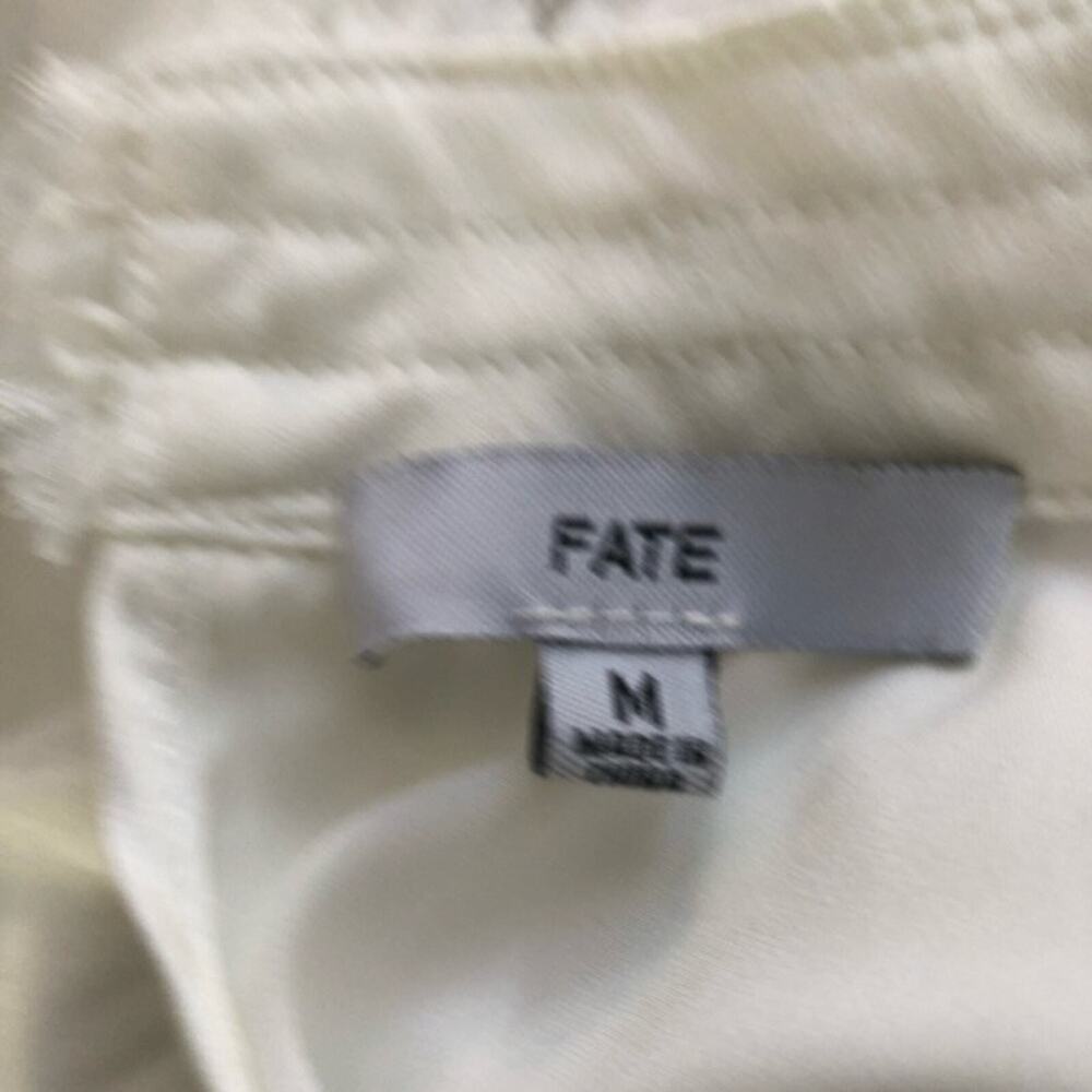 FATE White Embellished Neck Top Blouse Size Medium - Picture 7 of 10